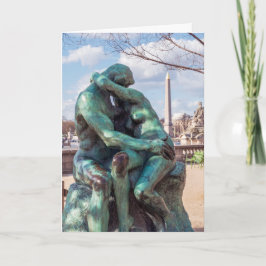 Tarjeta La Besada de Auguste Rodin en las Tullerías, París
