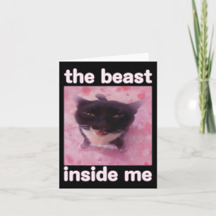 Tarjeta La Bestia Dentro De Mí Divertido Meme De Gato Para
