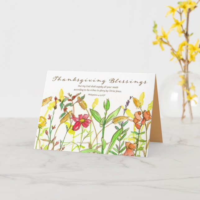 Tarjeta La Biblia de Acción de Gracias versus las flores f (flor amarilla)