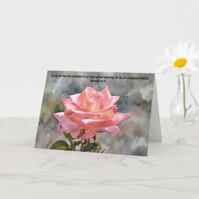 Tarjeta La Biblia de Arte Rosa Rosa Verse Pensar en tu Fe (Planta pequeña)