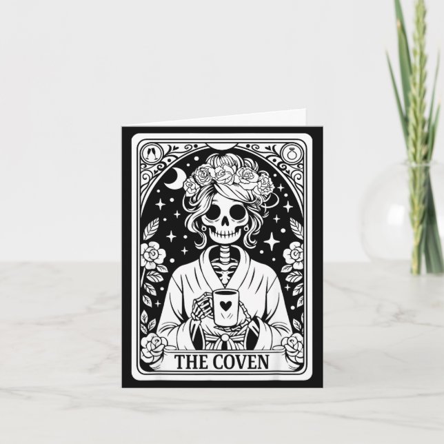 Tarjeta La boda de esqueleto de la coven soltera gótica (Anverso)