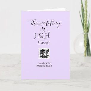 Tarjeta La boda del código QR de nombre de pareja escanea 