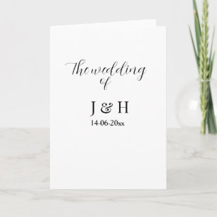 Tarjeta La boda del nombre de la pareja simple fecha mínim