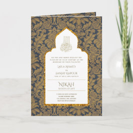 Tarjeta La boda islámica azul LeahG invita a Nikah