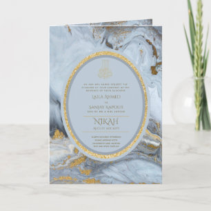 Tarjeta La boda islámica azul LeahG invita a Nikah