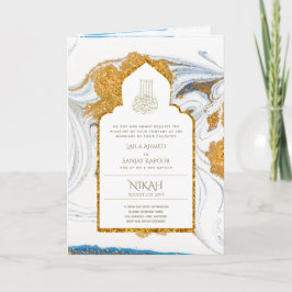 Tarjeta La boda islámica azul LeahG invita a Nikah