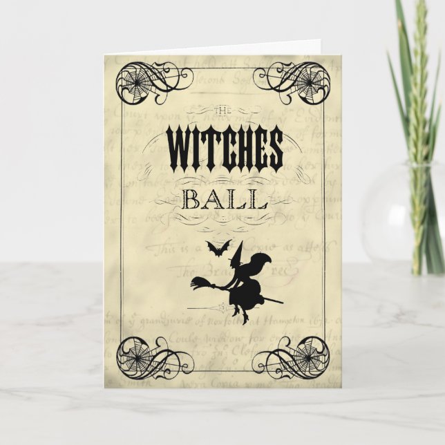 Tarjeta La bola Halloween de las brujas (Anverso)