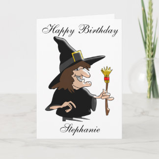 Tarjeta La Bruja Acaba De Añadir Nombre Cumpleaños