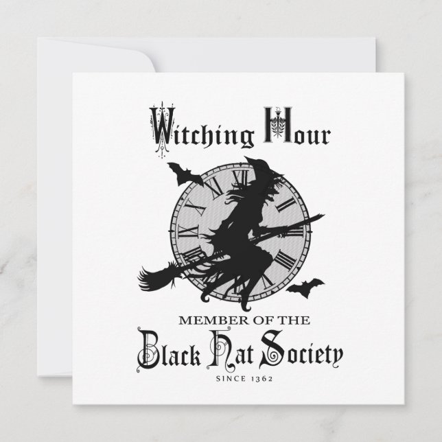 Tarjeta La bruja de Halloween de época moderna (Anverso)