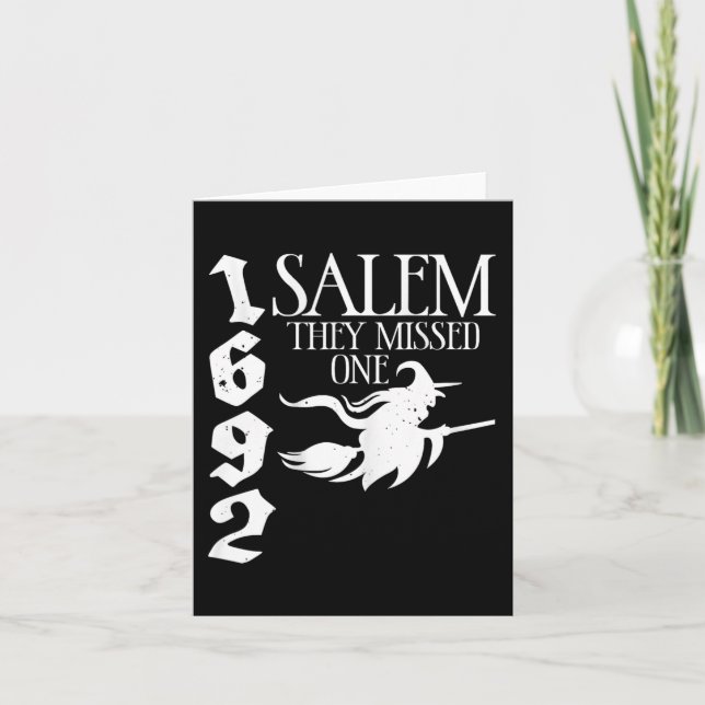 Tarjeta La bruja retro Salem 1692 Se Perdieron Un Salón De (Anverso)