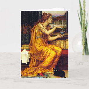 Tarjeta La bruja y un gato negro