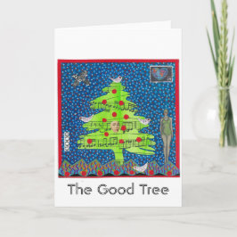 Tarjeta La buena carta de felicitación por el árbol