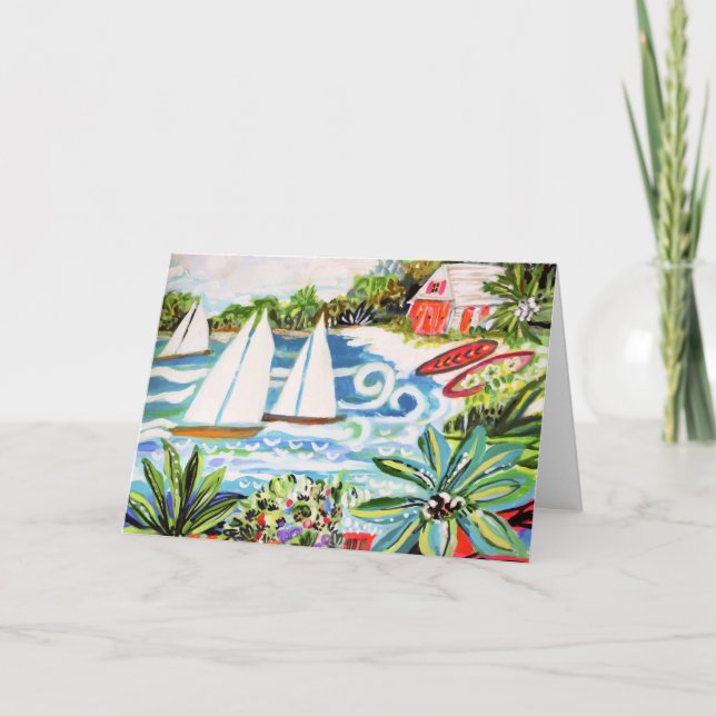 Tarjeta La cabaña roja de la bahía II (Anverso)