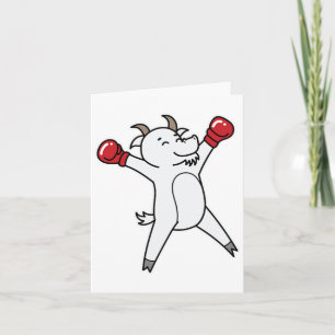 Tarjeta La cabra hace el boxeo