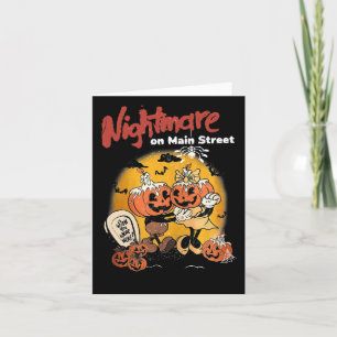 Tarjeta La Calabaza De Halloween De La Vintage Mainstreet