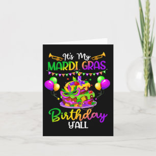 Tarjeta La camiseta de cumpleaños del Mardi Gras es mi nac