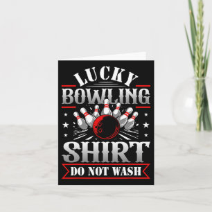 Tarjeta La camiseta del boliche afortunado no lava juegos