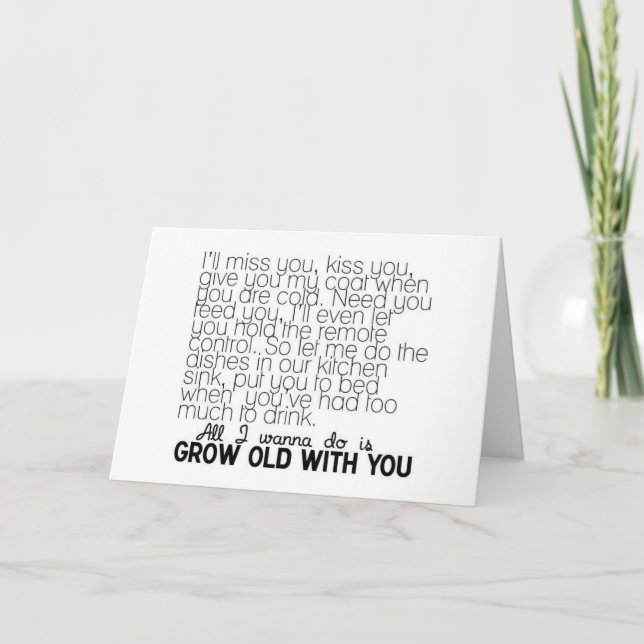 TARJETA LA CANCIÓN DE AMOR QUIERE HACERSE MÁS VIEJA CON US (Anverso)