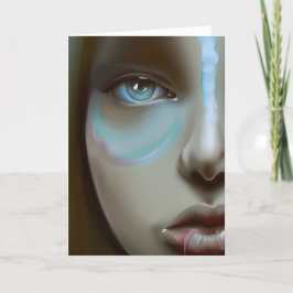 Tarjeta La cara de las mujeres de la bonito | Arte generad