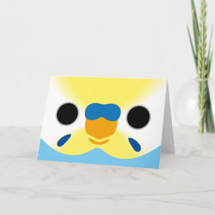 Tarjeta La cara de un budgie masculino de arcoiris pastel