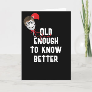 Tarjeta La cara de un hombre globo con envejecer