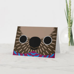 Tarjeta La cara de un loro de fanáticos rojos