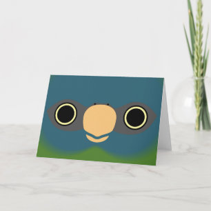 Tarjeta La cara de un macaute de cabeza azul