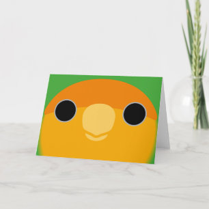 Tarjeta La cara de un pájaro melocotón con cara de naranja