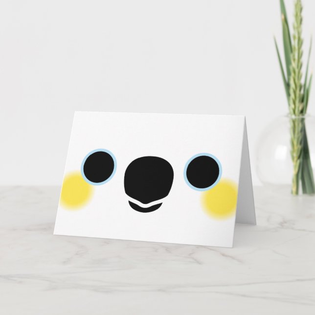 Tarjeta La cara de una cacatúa amarilla (Anverso)