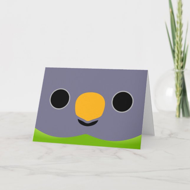 Tarjeta La cara de una paracaídas con cabeza de ciruela (Anverso)