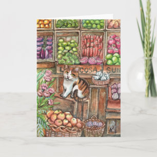 Tarjeta La carne en el mercado