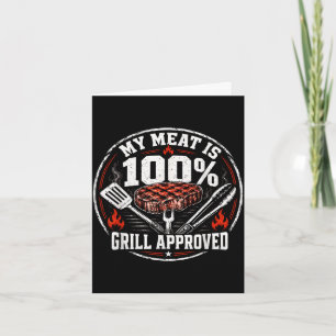 Tarjeta La carne está 100% aprobada a la parrilla divertid