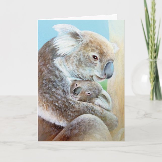 Tarjeta La carta de arte fino de "El abrazo de Koala" (Anverso)