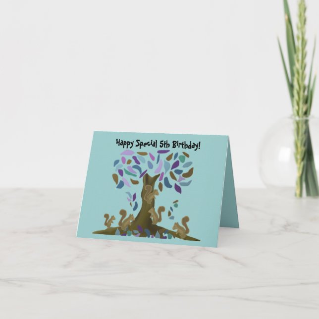 Tarjeta La carta de cumpleaños de la ardilla (Anverso)