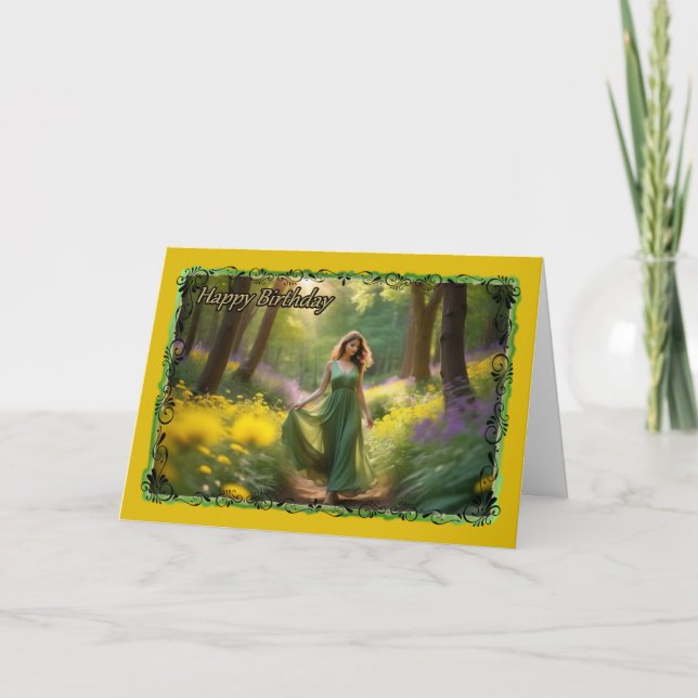 Tarjeta La carta de cumpleaños de la mujer del camino (Anverso)