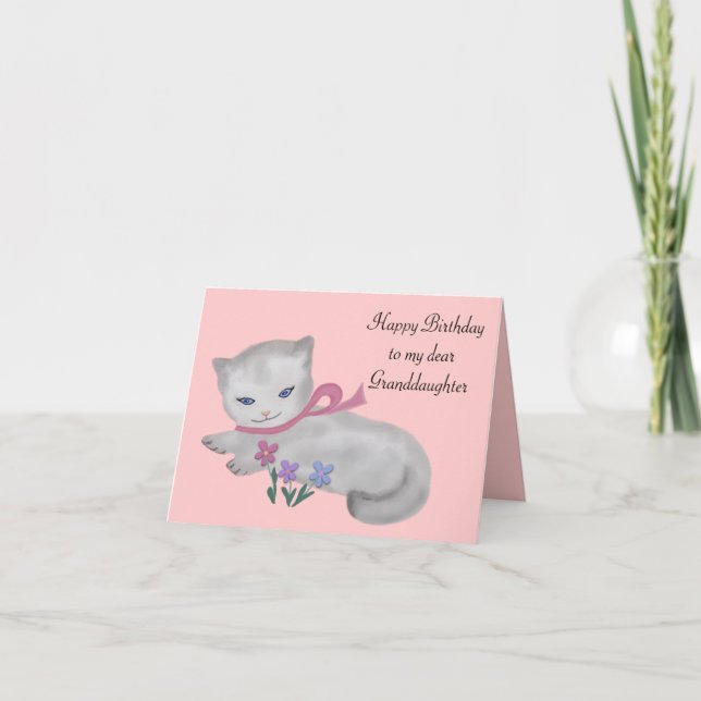 Tarjeta La carta de cumpleaños de Little Kitten (Anverso)