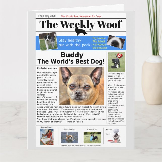 Tarjeta La carta de cumpleaños del mejor perro del mundo (Anverso)