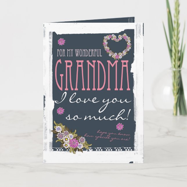 Tarjeta La carta de la abuela del día de la madre moderna  (Anverso)