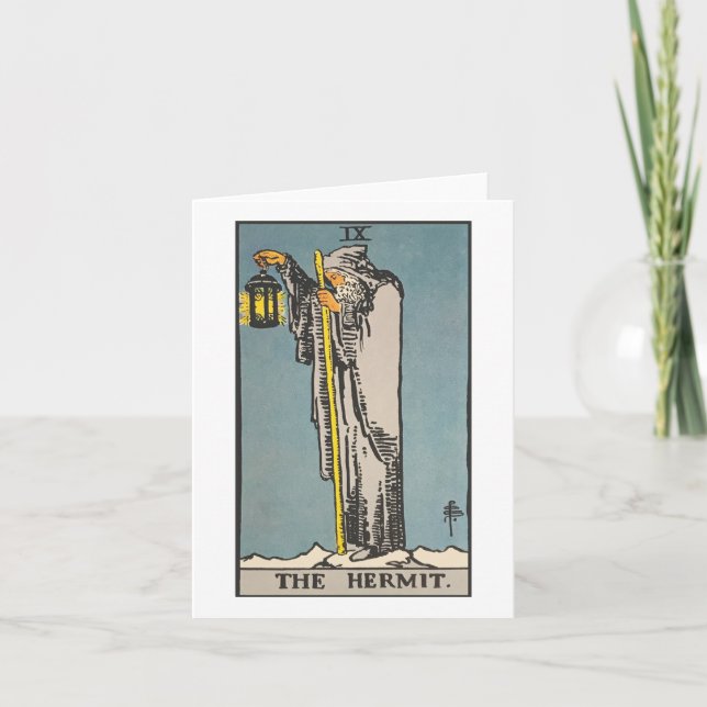 Tarjeta La carta de tarot de Hermit - Tarot del jinete Wai (Anverso)