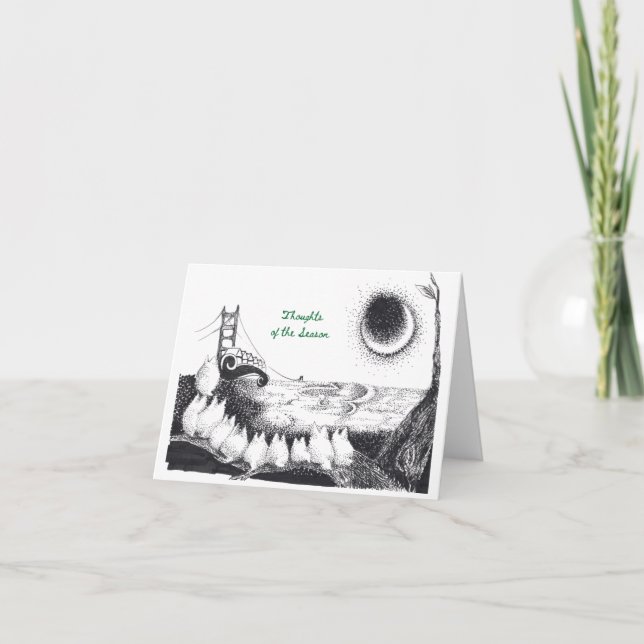 Tarjeta La carta de Yule de las festividades "Pensamientos (Anverso)