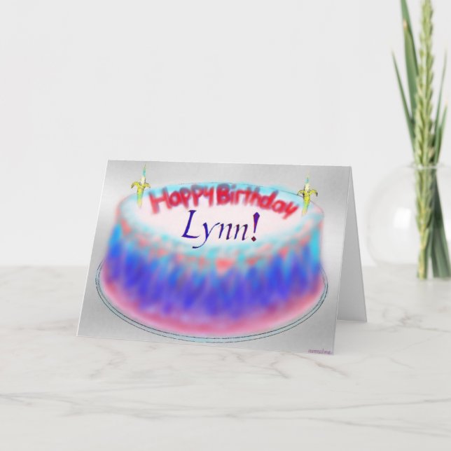 Tarjeta La carta del pastel de cumpleaños de Lynn (Anverso)
