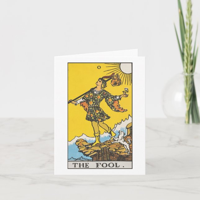 Tarjeta La carta del tarot de Fool (Anverso)
