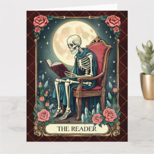 Tarjeta La carta del tarot de lector, estilo vintage, esqu