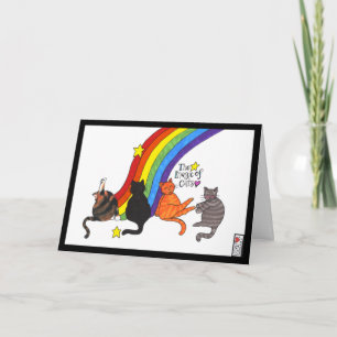Tarjeta La carta mágica de los gatos, fondo transparente