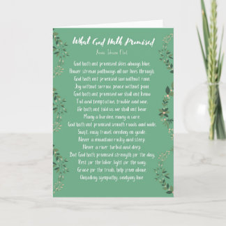 Tarjeta La carta que Dios prometió (verde claro)
