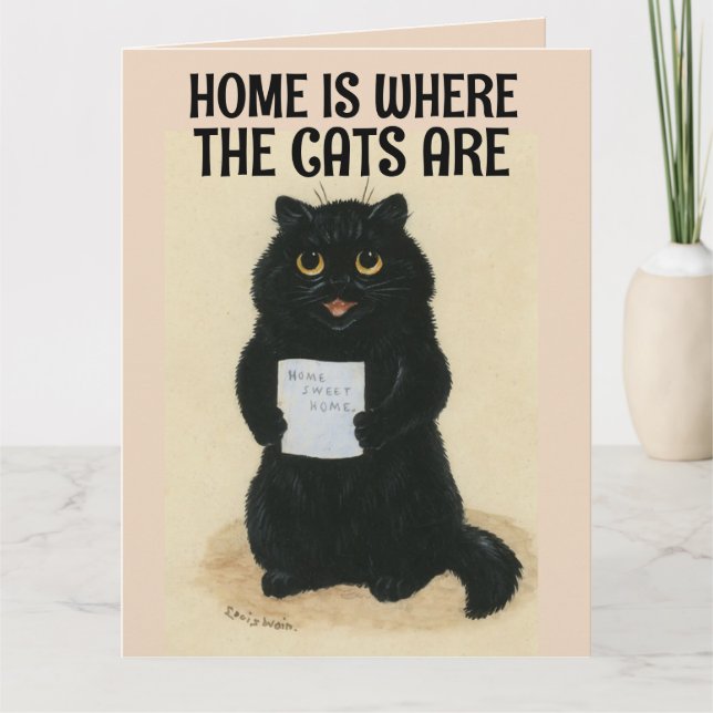TARJETA LA CASA DE ARTE DE GATO NEGRO ES DONDE LOS GATOS S (Anverso)
