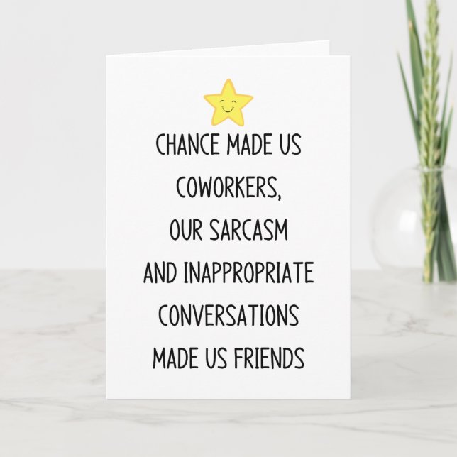 Tarjeta La casualidad nos hizo compañeros de trabajo (Anverso)