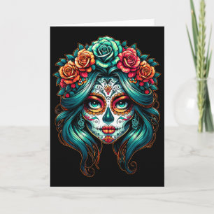 Tarjeta La Catrina Mujeres Dia De Los Muertos Latina Cinco