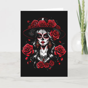 Tarjeta La Catrina Mujeres Dia De Los Muertos Latina Cinco