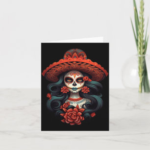 Tarjeta La Catrina Sugar Skull Día De Agencia Gubernamenta